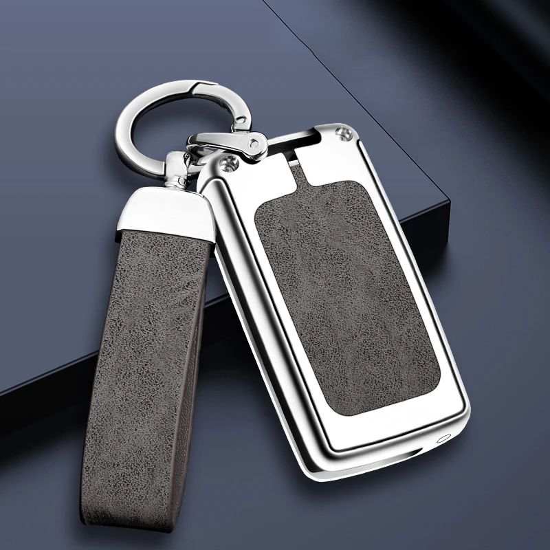 

New Zinc Alloy Leather Car Remote Control Key Case Cover Shell For Peugeot 306 407 807 Remote Shell Holder Auto Accessories