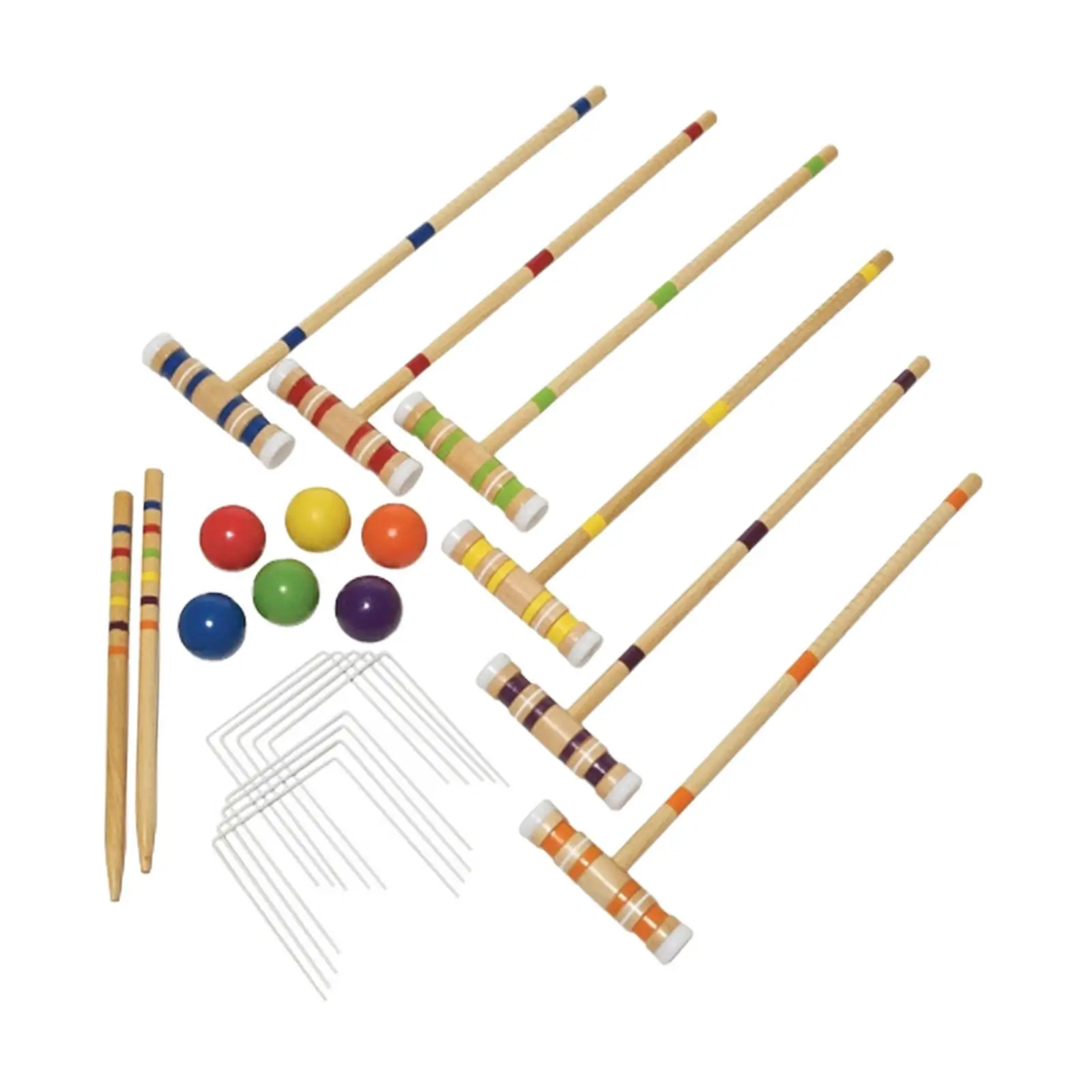 Lawn Croquet Game Set Croquet Set for 6 Players with Wooden Mallets Sport Outdoor Croquet Set for Parties Courtyard Family