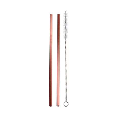 Vibrant Stainless Steel Reusable Drinking Straws with Cleaning Brush - Eco-Friendly Party & Bar Accessories