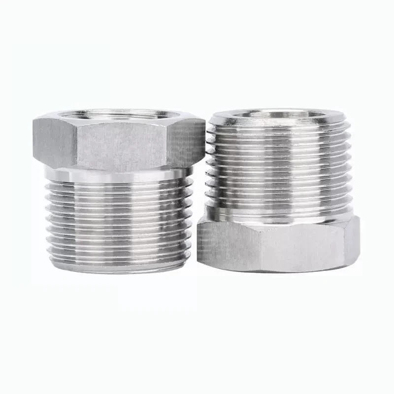 1/8" 1/4" 3/8" 1/2" 3/4" 1" BSP NPT Male To Female 304 Stainless Steel High Pressure Bushing Reducing Pipe Fitting Connector