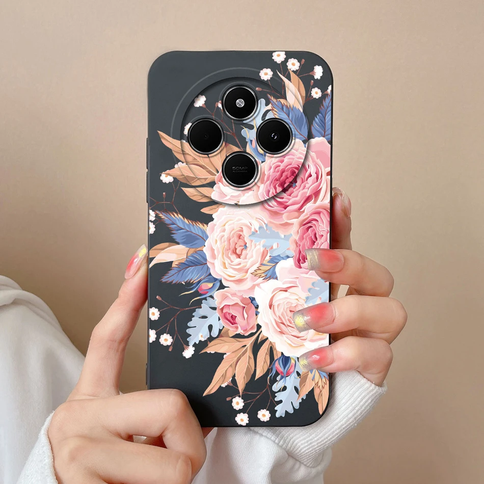 Leisure Flowers Soft Silicone Phone Case with Enhanced Lens Protection