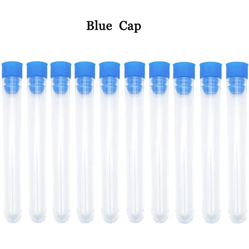 10Pcs 12 X6 0mm/12 X7 5mm/12x100mm Provette In Plastica Trasparente Da Laboratorio Trasparente Con Caps Fornure Per Laboratori Scolastici - Foto 8