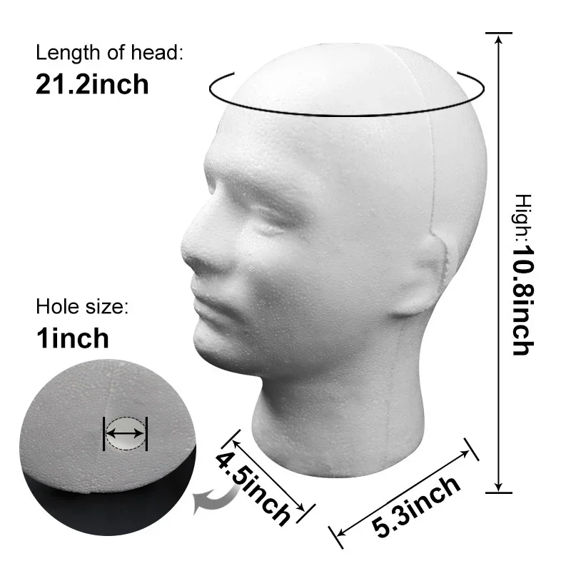 Female Styrofoam Foam Mannequin Head Model Hat Glasses Display Stand Rack 1PCS