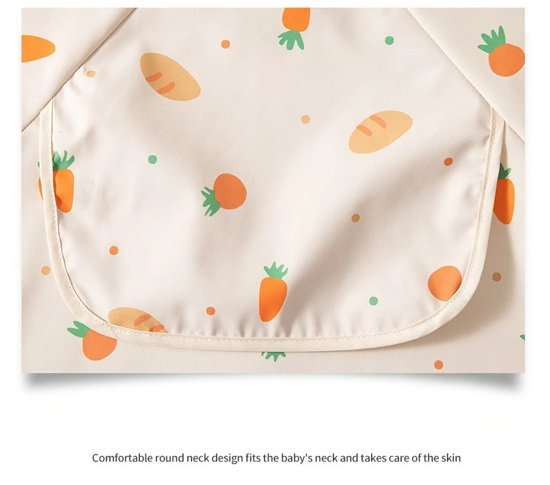 1 Stück Kinder-Fütterungslätzchen Wasserdichter Langarm-Überzug mit Auffangfach Fütterungsbluse Kleinkind-Lätzchen Dünner Sommer-Fütterungsschürze für Kinder – Detail 12