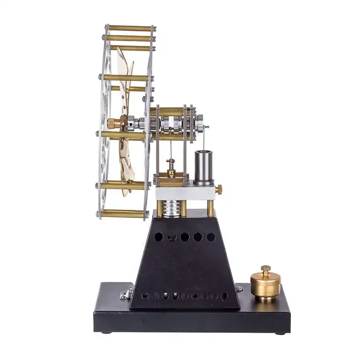 Vintage 4 Blades Heat Powered Stove Table Fan Stirling Engine model Science Experiment Toy 3