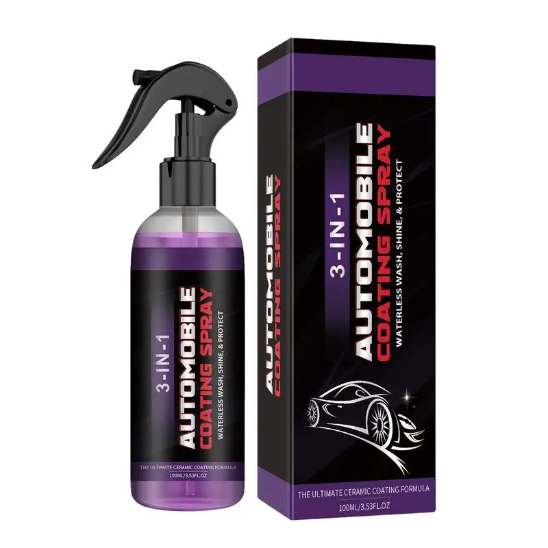 Car Coating Spray 100ml 3 in 1 Nano Car Scratch Repair Spray Restoring Liquid Waterless Wash Detailing Kit Ceramic