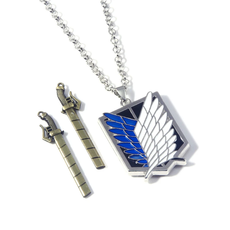 

Anime Attack on Titan Cosplay Necklace Adult Wings of Freedom Necklace Survey Corps Alloy Pendant Jewelry Animation Products