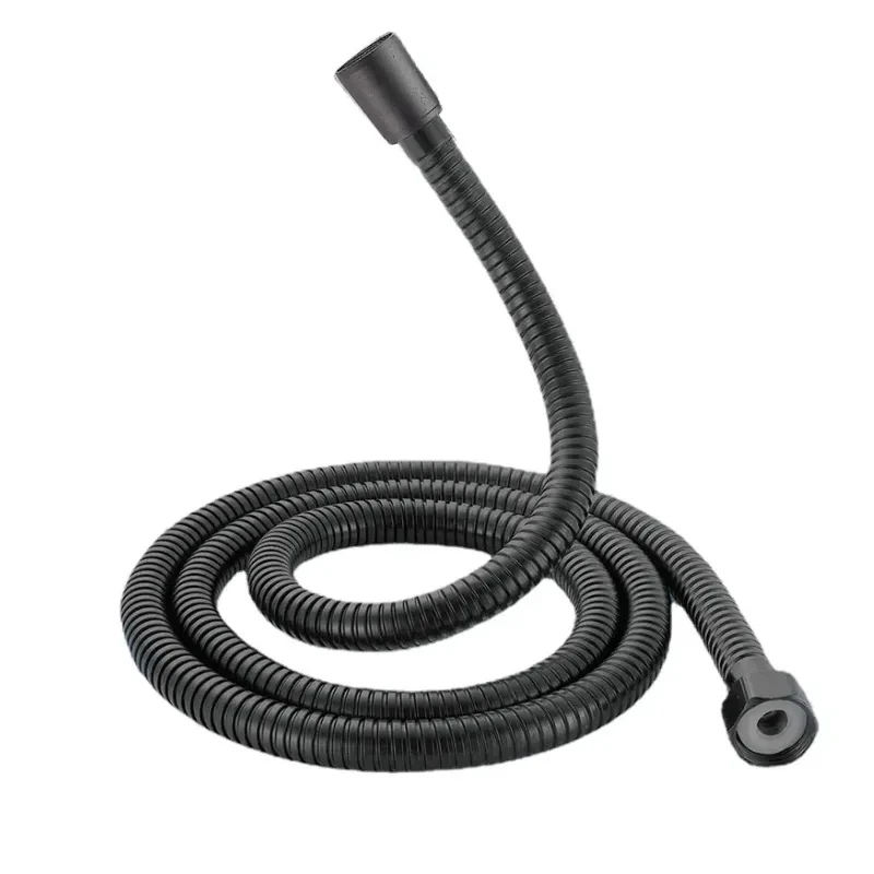 Black/Chrome Stainless Steel Flexible Shower Hose Bathroom Accessories Shower Pipe High Strength Hot and Cold Hose