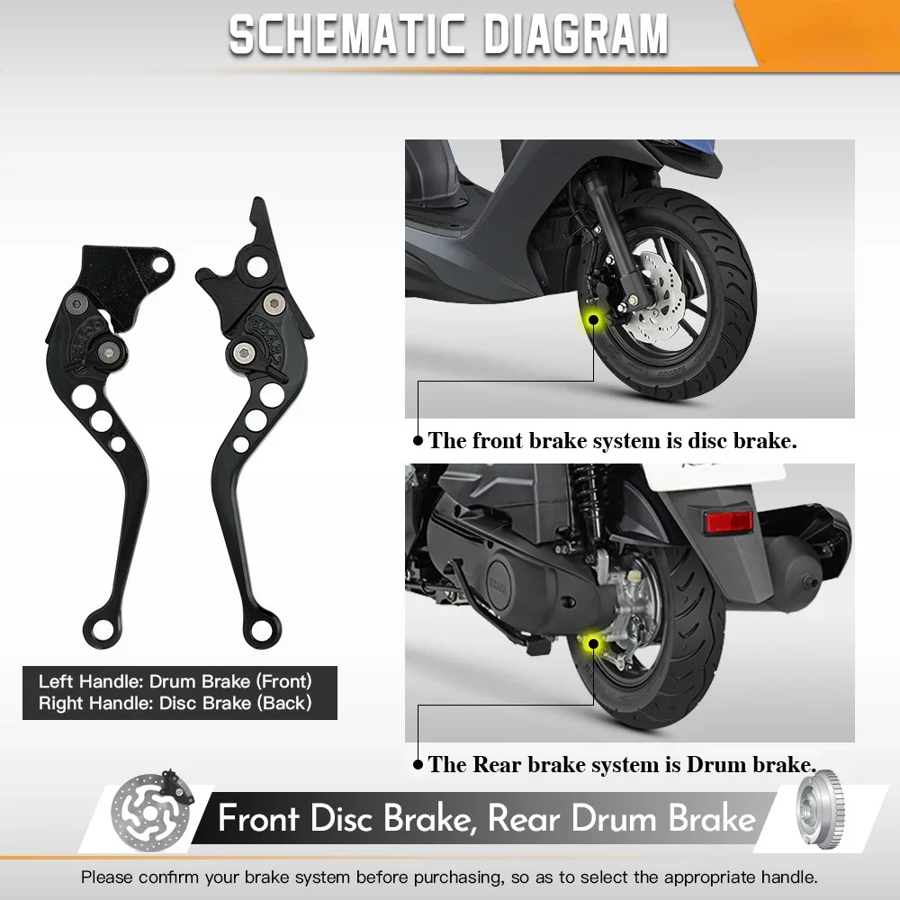 Motorcycle Lever Set Motorcycle Front Disc Rear Drum Universal Brake Lever Motorcycle Parts Modification Yamaha Honda Pcx 125 Accessories