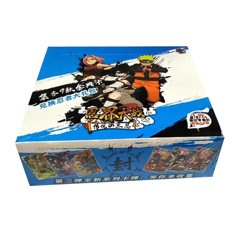 Japanese Classic Anime Naruto Exquisite Peripheral Card Box Popular Character Uzumaki Naruto Glitter Cards Kids Birthday Gifts