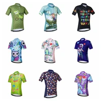 Cycling Jersey Kids Boy Girl Bike Mountain MTB Shirt Short sleeve Children Mountain Road Top Summer Cyclist Clothing Cute Blue 1