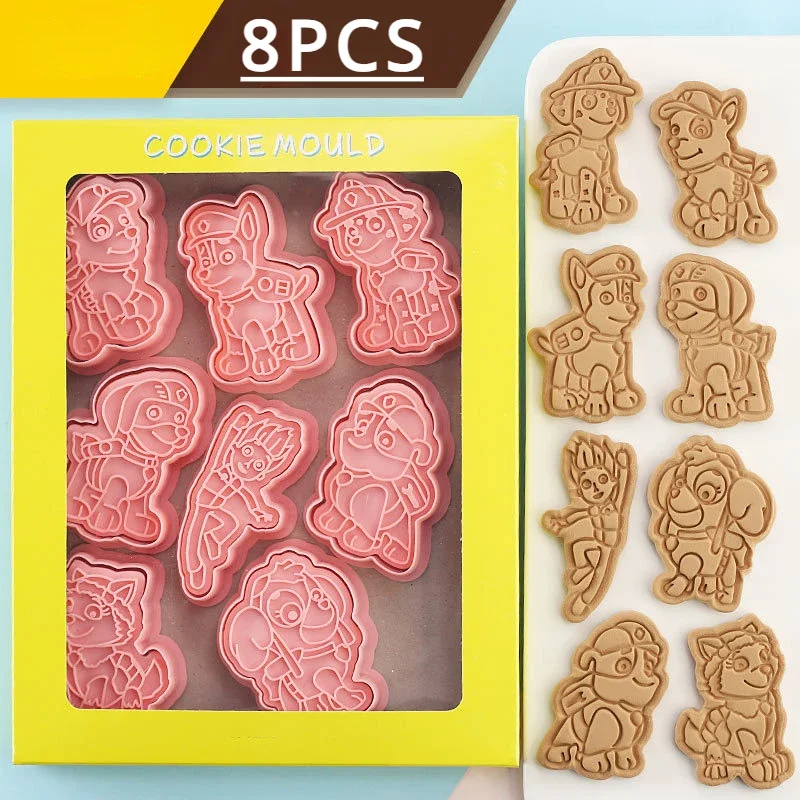 8Pcs Paw Patrol Cake Decorating Tool Strumenti Di Cottura Stampo Per Cartoni Animati Accessori Per La Cottura Cookie Cutter Gadget Da Cucina Cookie Go