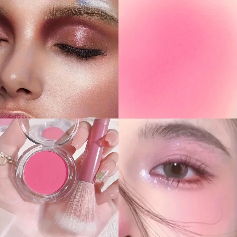 Brighten Face Blush Palette Face Contouring Face Blusher Cheek Tint Cheek Rouge Waterproof Monochrome Matte Female Makeup 1pc 4