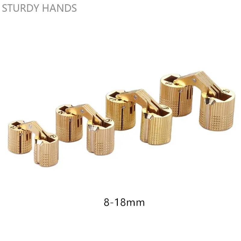 Copper Barrel Concealed Hinges Cylindrical Hidden Cabinet Hidden Door Hinges Furniture Hardware Support 2PCS 8mm-18mm