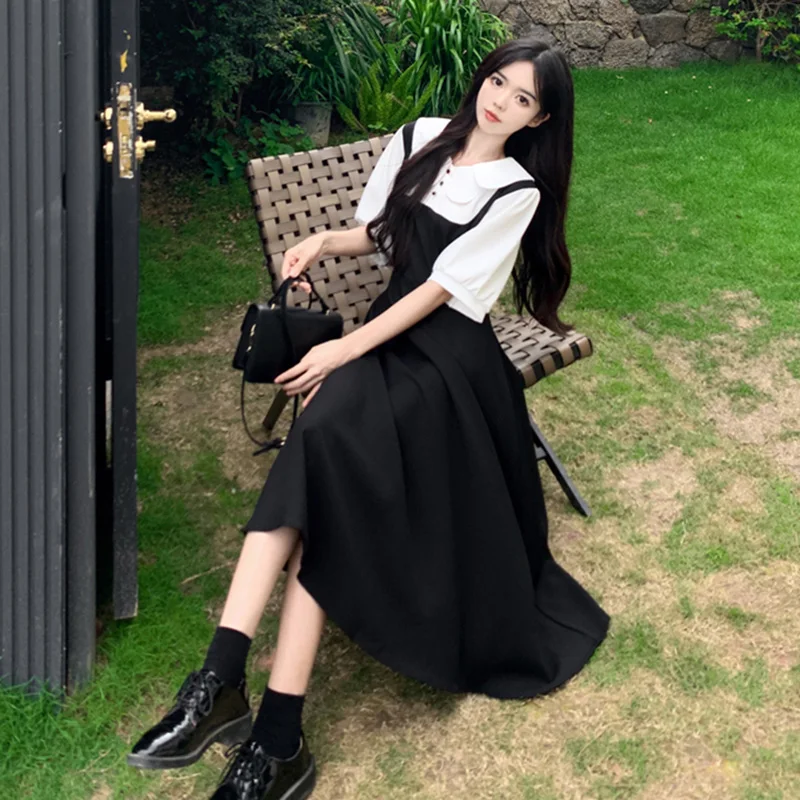 Summer Women Kawaii Korean Outfits Dress Lady Gentle Slim Fit Graduation  Dresses Female Sweet Birthday Short Sleeve Midi Dress - AliExpress 200000345