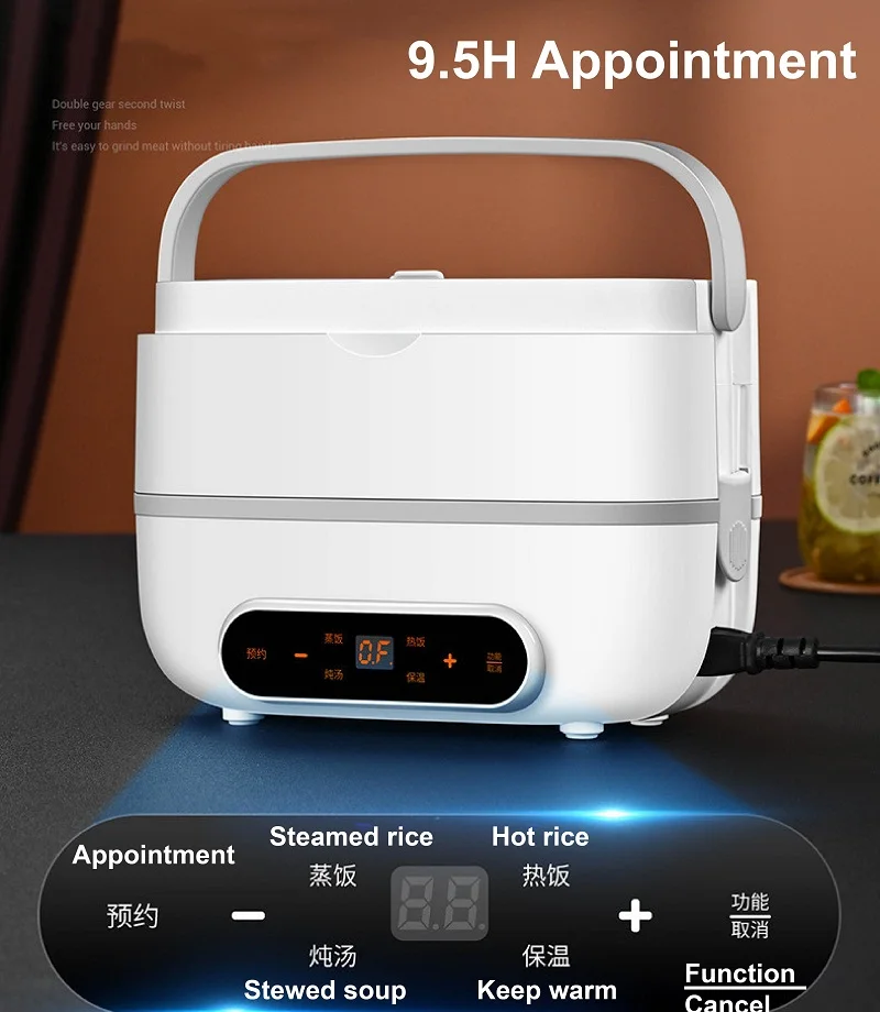 1100ml Smart Electric Lunch Box Office Keep Warm Heated Lunch Box Water-free Appointment Breakfast Machine Food Heater 220V