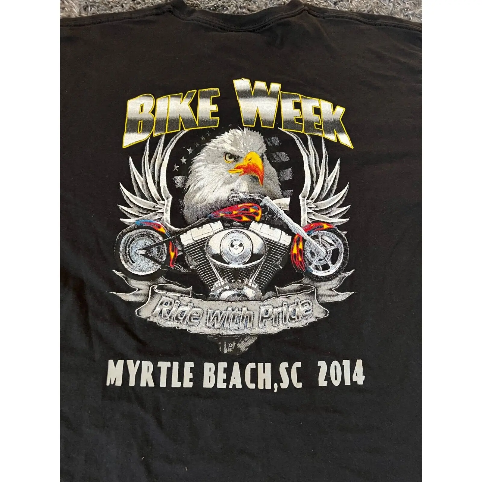 Maglietta Mirto Beach Bike Week 2014 Eagle Black U2