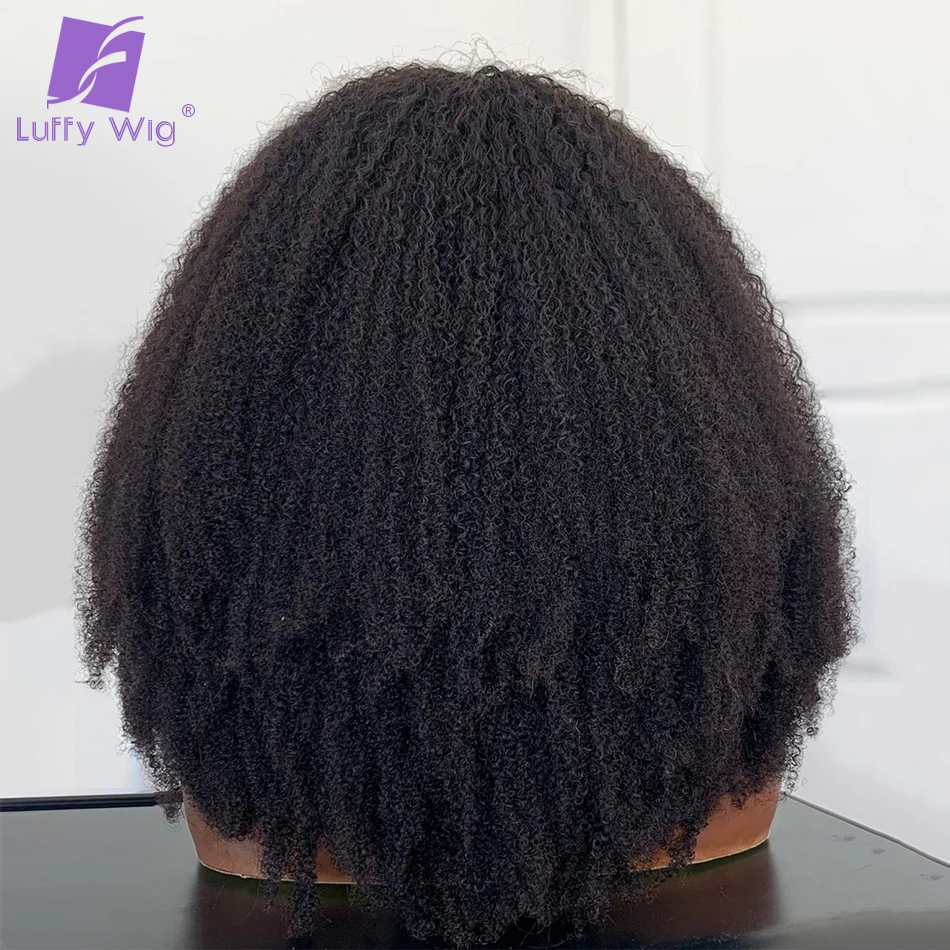 200Density Kinky Curly 13x6 HD Lace Frontal Wig Human Hair Glueless Sassy Curly 13x6 Lace Front Pre Plucked Wigs For Women