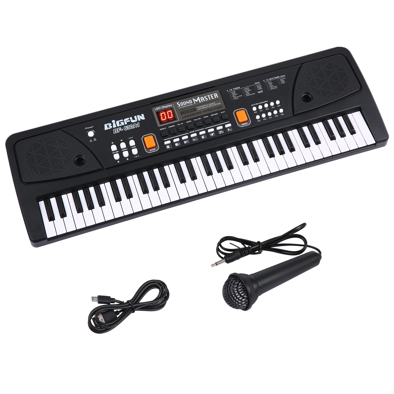 61 Key Children Electronic Piano & Microphone 16 Tones 10 Rhythms 6 Demo Songs Keyboard Piano Musical Instrument Musical Gifts