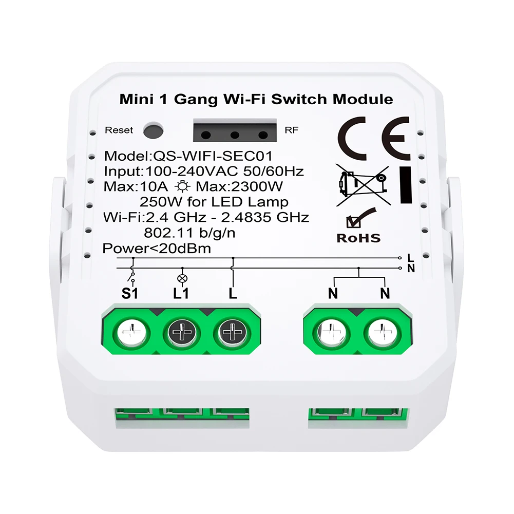 

WiFi Smart Switch Curtain Module Home Intelligent Appliance Mobilephone Control Smart Dry Contact WiFi Switch Module