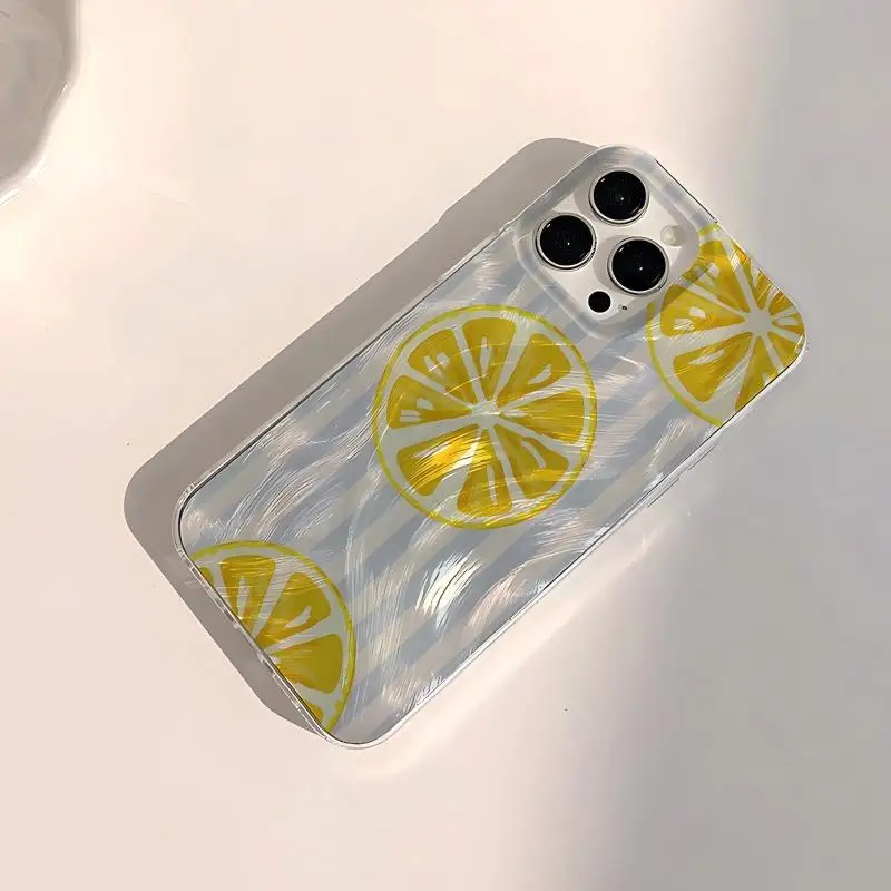 Summer Fresh Lemon Print Shockproof Phone Case