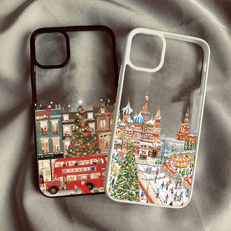 Festive Christmas Street Scenery Phone Case Cover