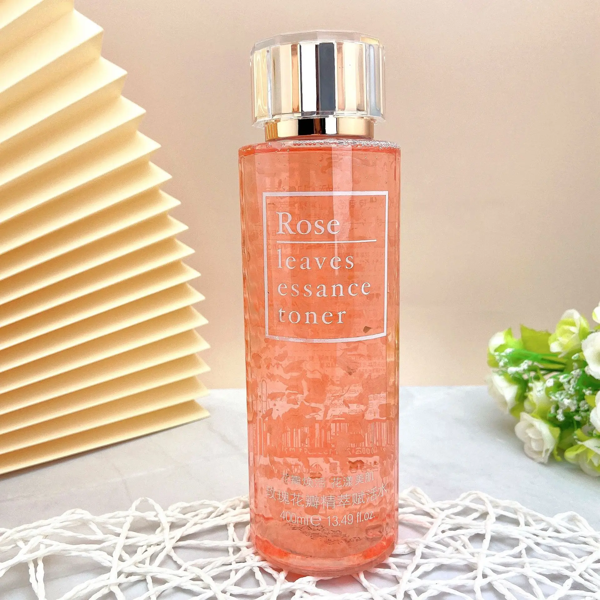 

400ml Rose leaves Essence Face Toner Alcohol-Free Makeup Setting Hydrating Rose Water for Face & Hair Deep Hydration