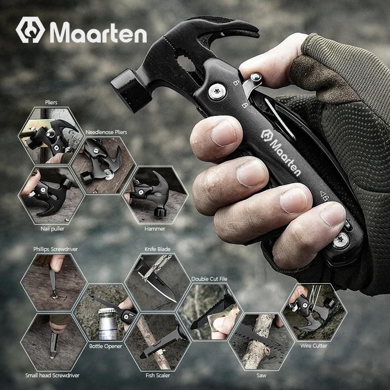 Fathers Hammer Multitool Gift, Unique Gifts for Dad Gift from Daughter Son, Cool Gadget Christmas Present Stocking Stuffer, Pers for multitool hammer