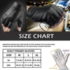1 Pair Fingerless Cycling Gloves PU Leather Gloves Outdoor Sport Faux with Anti-slip Layer Glove for Driving Motorcyle 5