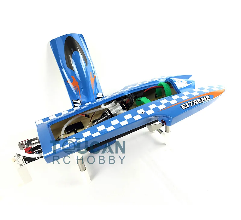 E22 Fiber Glass Blue Electric High Speed Racing RTR RC Boat W/ Motor Servo ESC Battery Toucan Toys for Adults Gift THZH0024-SMT8 4