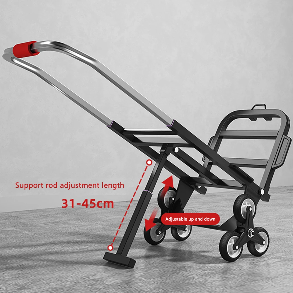 275lbs 330lbs Stair Climbing Cart Folding Trolley Heavy Duty Portable Folding Hand Truck Dolly Cart with Adjustable Handle
