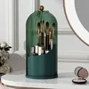 360 Degree Rotating Makeup Brush Holder Cosmetics Organizer With Lid for Vanity Multi-Functional Pen Holder Lipstick Storage Box 1