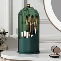 360 Degree Rotating Makeup Brush Holder Cosmetics Organizer With Lid for Vanity Multi-Functional Pen Holder Lipstick Storage Box 1