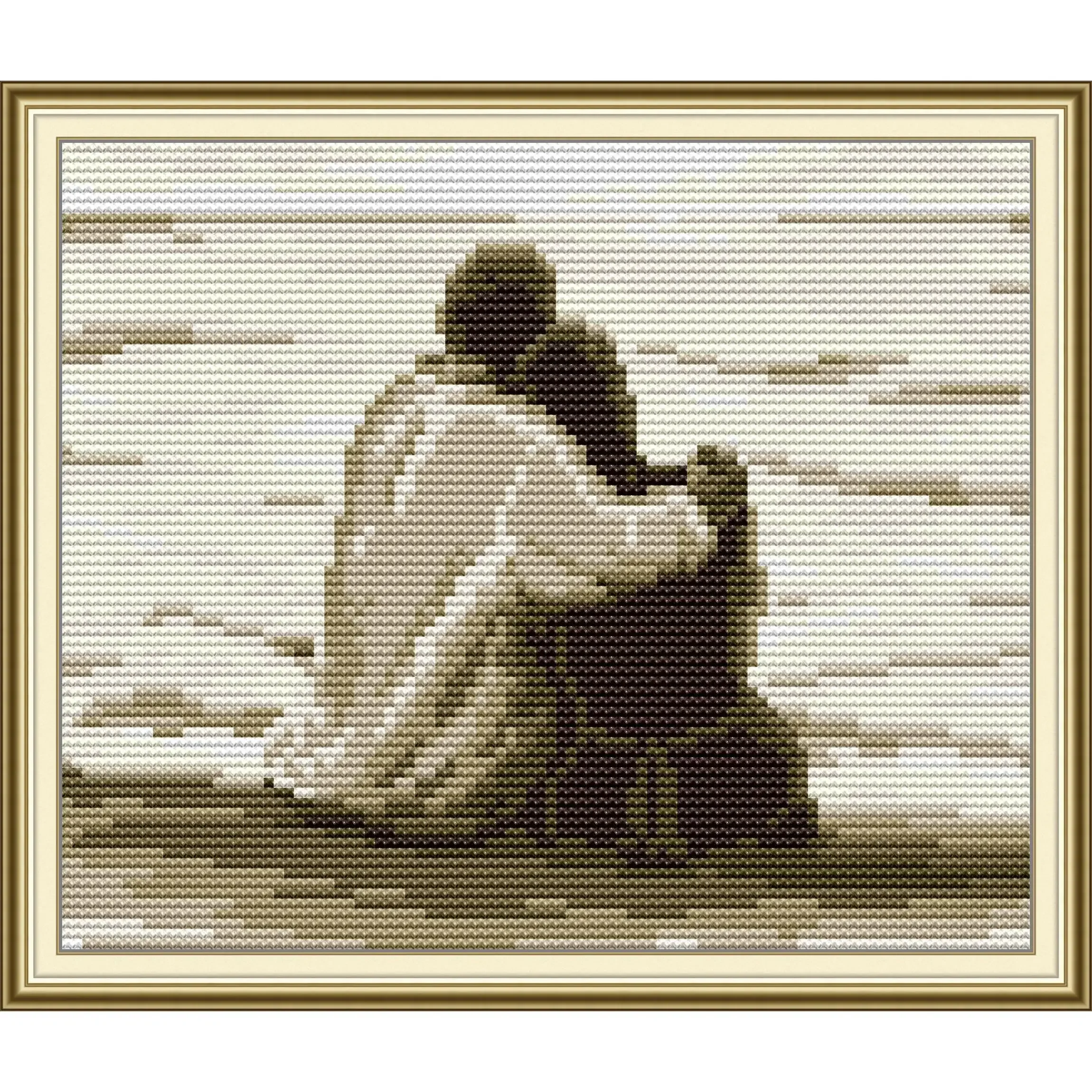 Joy Sunday Pre-printed Cross Stitch Kit Easy Pattern Aida Stamped Fabric Embroidery Set-Couple By The Sea