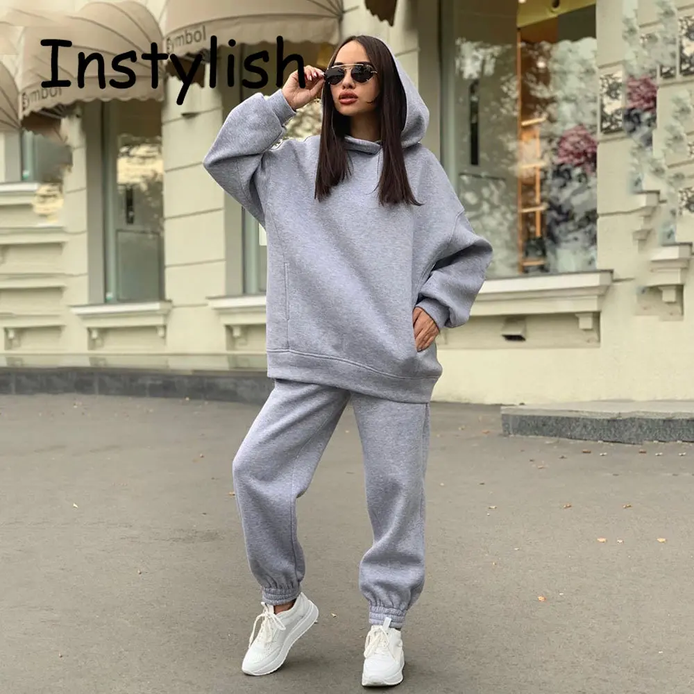 2 Piece Sets Womens Outfits Luxury Hoodies Suit Casual Top and Sweatpants  Suit y2k Streetwear Tracksuits Harajuku Oversized Suit - AliExpress