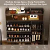 Shoe Storage Cabinet with 2 Flip Drawers & Side Cabinet Shoe Rack Organizer with LED Light and Charging Station Shoes 5