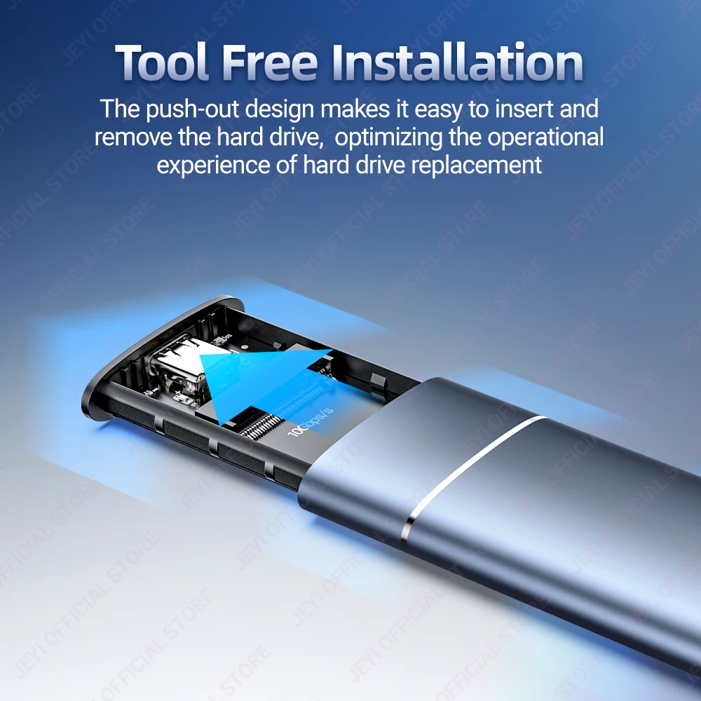 JEYI Aluminum M.2 NVME SSD Enclosure Adapter USB 3.2 Gen 2 (10 Gbps) to NVME M-Key/(B + M) Key SSD External Case With Trim UASP,ssd enclosure,ssd adapter,hard drive enclosure