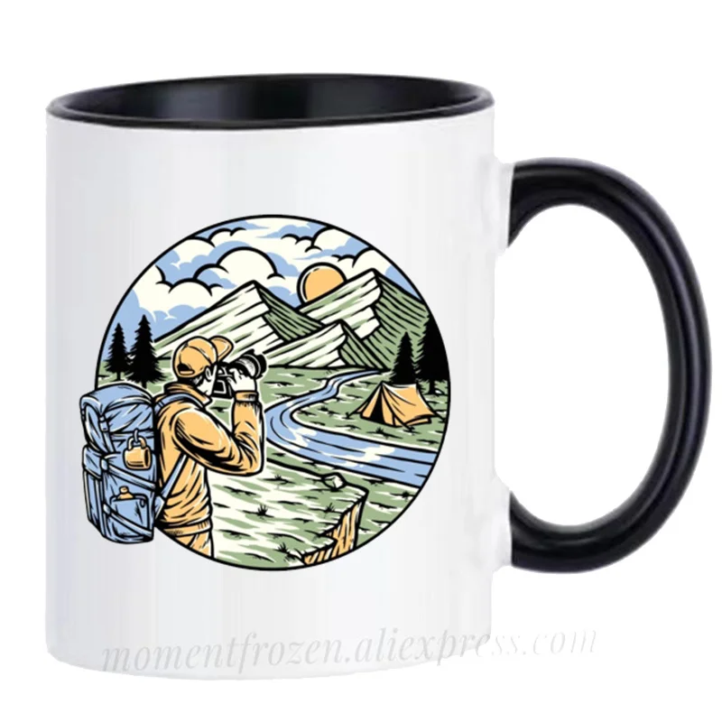 

Adventure Cups Camping Mugs Campfire Party Beer Coffee Mugen Mountain Handle Cups Gifts for Camper Teaware Coffeeware Drinkware