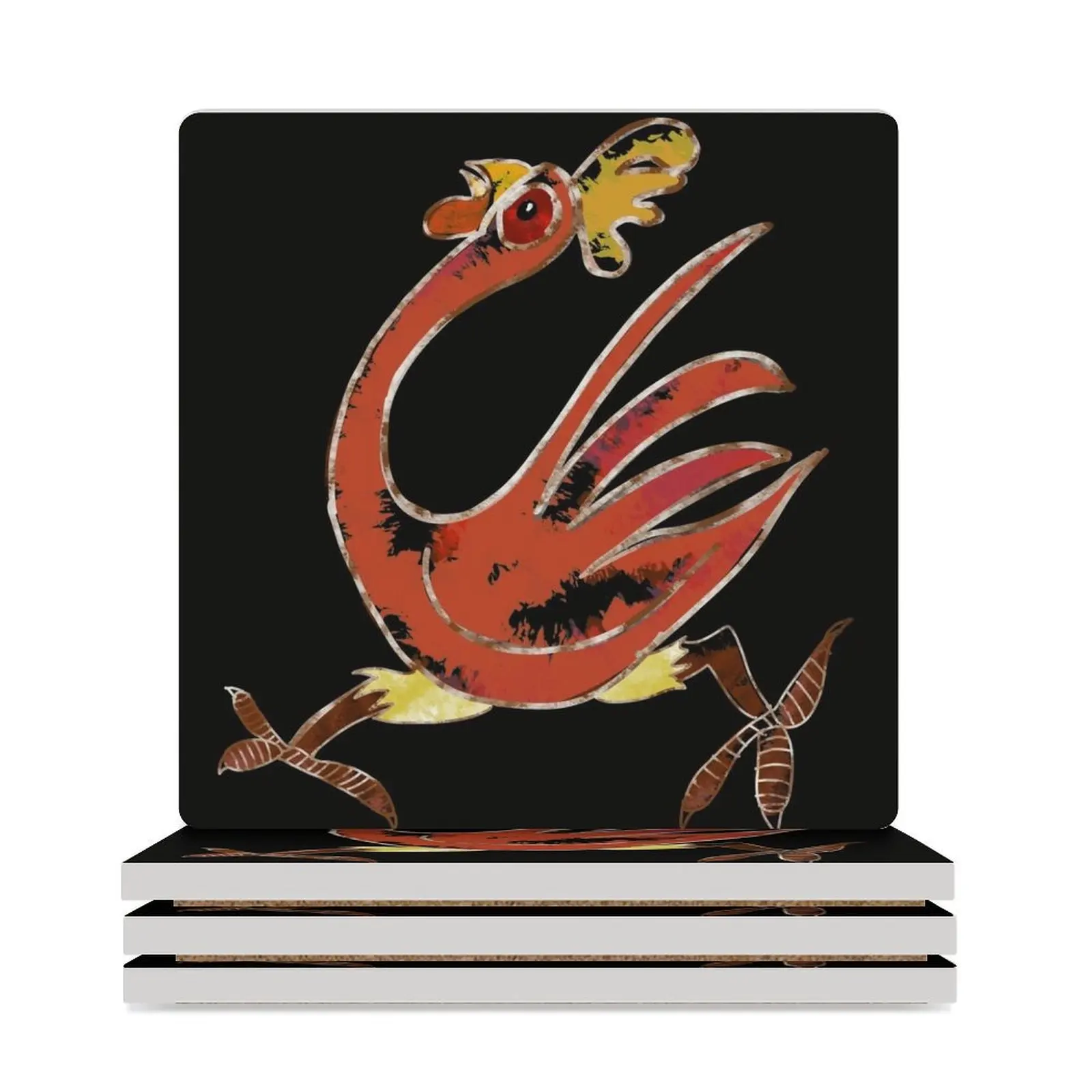 

Running Chicken Ceramic Coasters (Square) flower tea cup holders for cups set Coasters