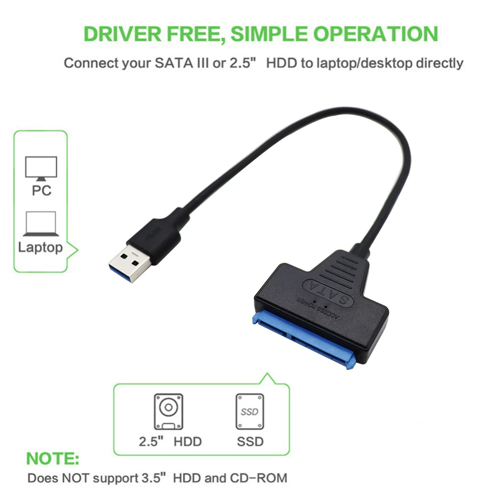 USB 3.0 2.0 SATA 3 Cable Sata To USB 3.0 Adapter Up To 6 Gbps Support 2.5 Inch External HDD SSD Hard Drive 22 Pin Sata III Cable sata to usb cable sata to usb adapter sata to usb adapter cable sata adapter cable usb adapter cable usb cable adapter conversion cable adapter