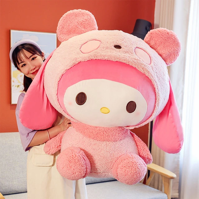 My Melody Anime Figure Kawaii Doll Plush Toys Sleeping Pillow Big Ears  Rabbit Plush Oversized Holiday