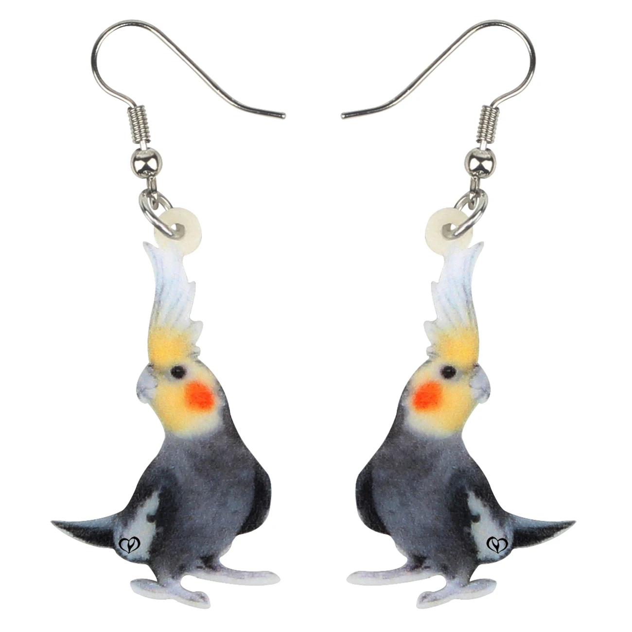 

BONSNY Acrylic Floral Nymphicus Hollandicus Parrot Birds Earrings Fashion Drop Dangle Jewelry For Women Girls Teen Charm Gifts