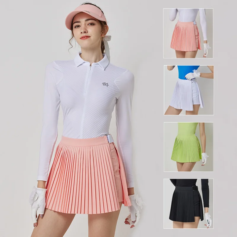 

Летние спортивные женские юбки Blktee с защитой от возгорания с высокой талией, плиссированные женские шорты для гольфа, съемные кюлоты, быстросохнущие облегающие шорты