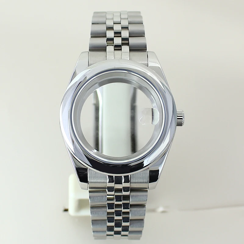 High-Quality 36mm/39mm Steel Watch Case with Sapphire Glass Bracelet