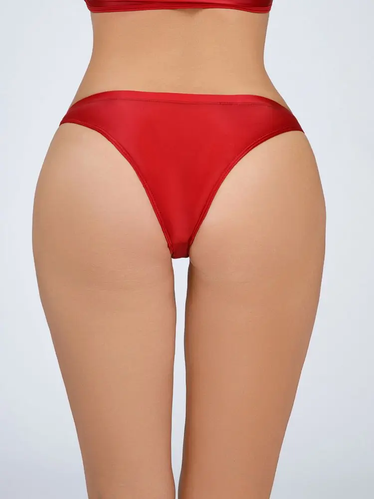 M-XXL Low Waist Glossy Shiny Briefs Sexy Transparent Panties Women Calcinha  Tanga Underwear Lingerie Calzon Tangas Bragas Thong