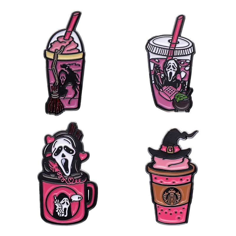 

Halloween Pin Horror Lapel Pins Backpacks Jeans Brooches Kids Men Women's Brooch Clothing Badges Cosplay Party Badges 4pcs/set