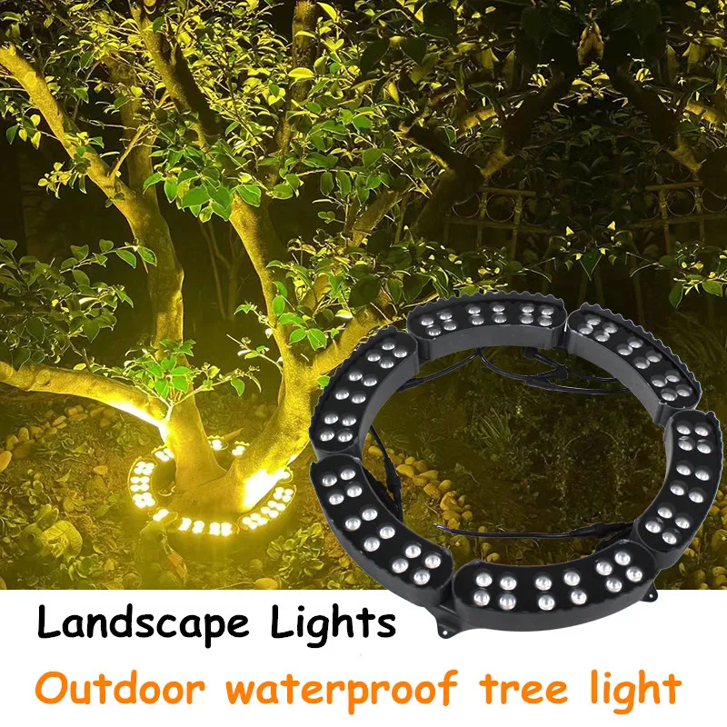 Tree Light Ring Warm Light Roman Column Light Led Outdoor Waterproof Landscape Lights Garden Green Rgb Shooting Tree Lamp 12w tree light landscape lights city road tree lighting ring spliceable colorful outdoor waterproof led column light 12v 24v 220v