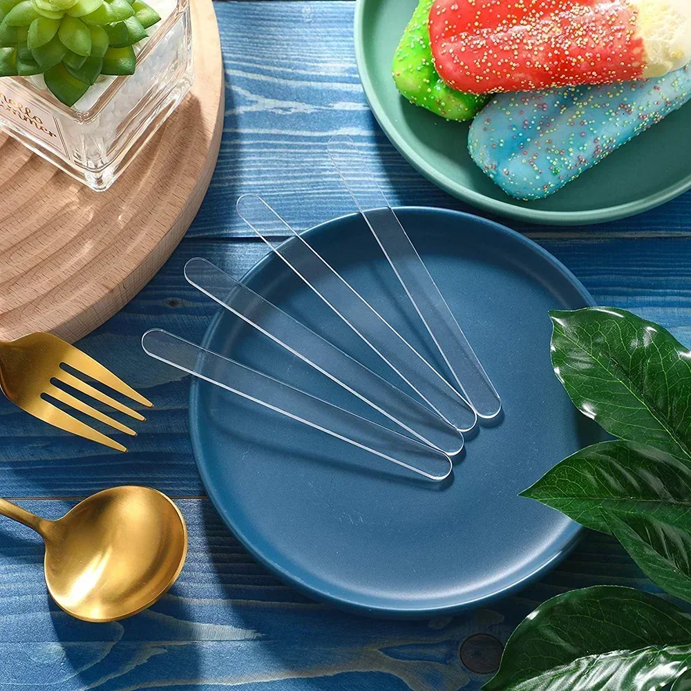 Reusable Ice Cream Sticks Acrylic Popsicle Sticks Creamsicle Cakesicle Cake Candy Pop Ice Lollies DIY Crafts 20PCS ice cream sticks
