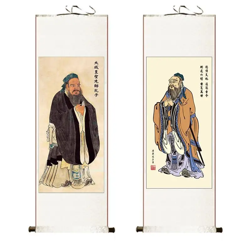 

Портрет Конфуция в китайском стиле, настенная живопись, художественный декор, постер для гостиной, офиса, винтажное украшение в эстетике