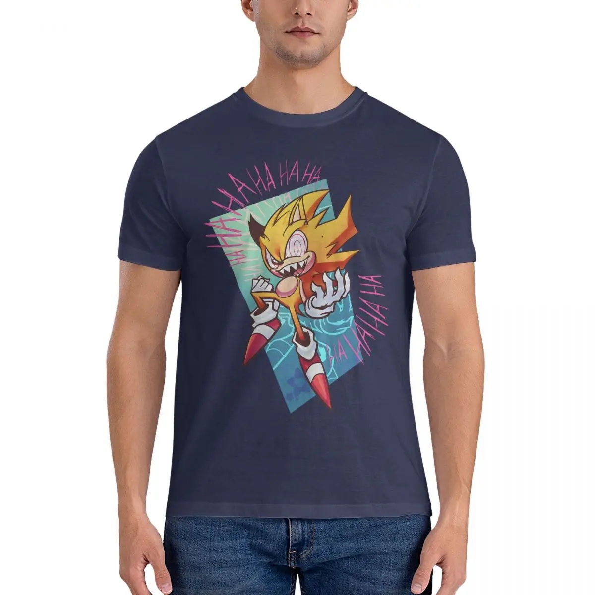 thumbnail image 1 of Camiseta de hombre Fleetway Super Sonic de algodón puro, camisetas hipster de manga corta con cuello redondo, camisetas recién llegadas, 1 of 5